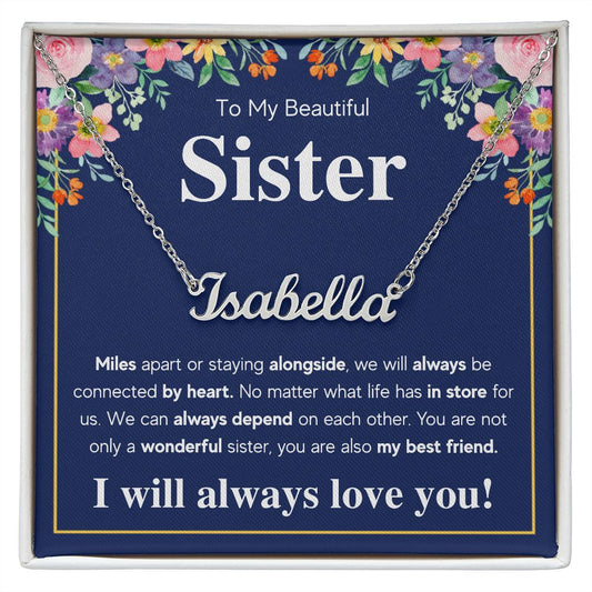 Personalized Custom Name Necklace From Sister birthday gifts from sister jewelry sisters necklace big sister little sister best sister gifts