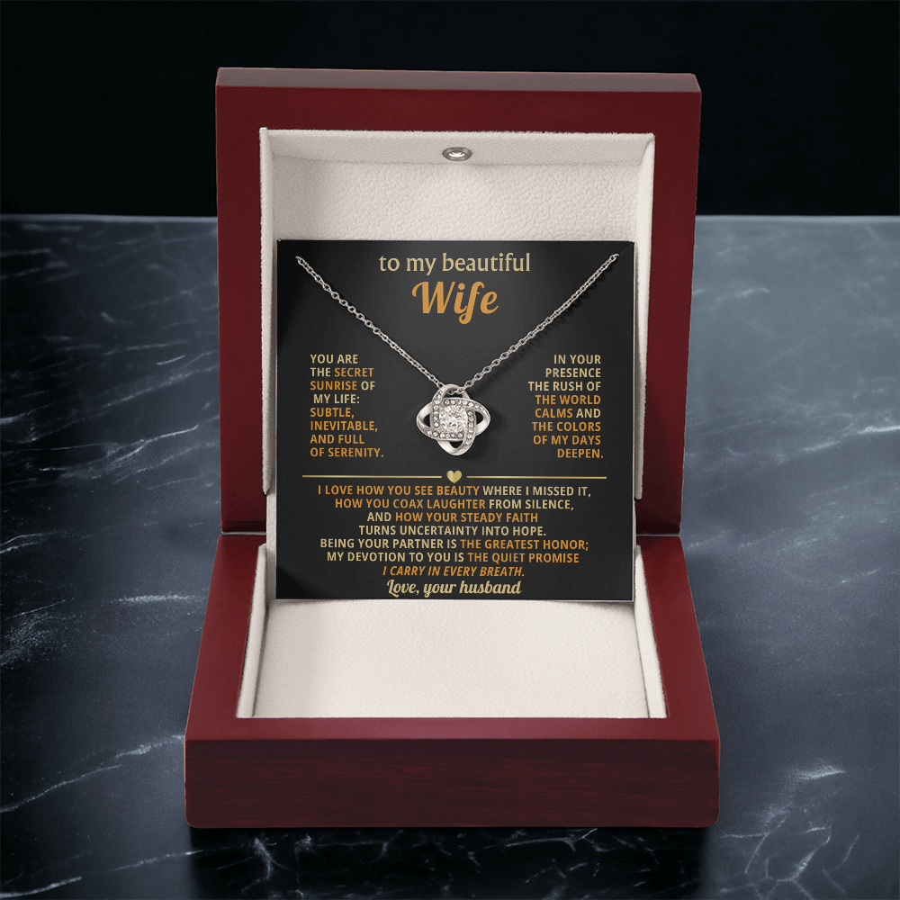 To My Beautiful Wife - You Are The Secret Sunrise Of My Life - Love Your Husband
