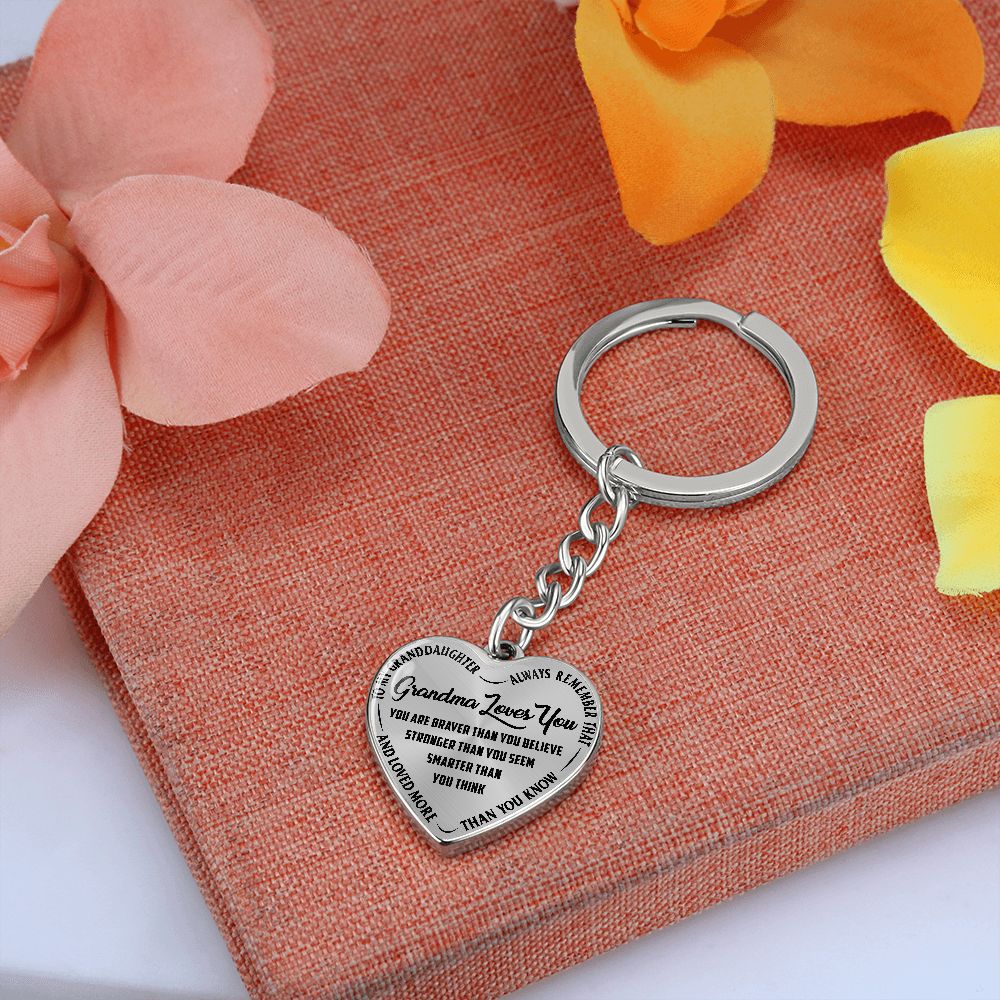 Grandma Loves You - Heart Keychain