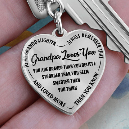 Grandpa Loves You - Heart Keychain