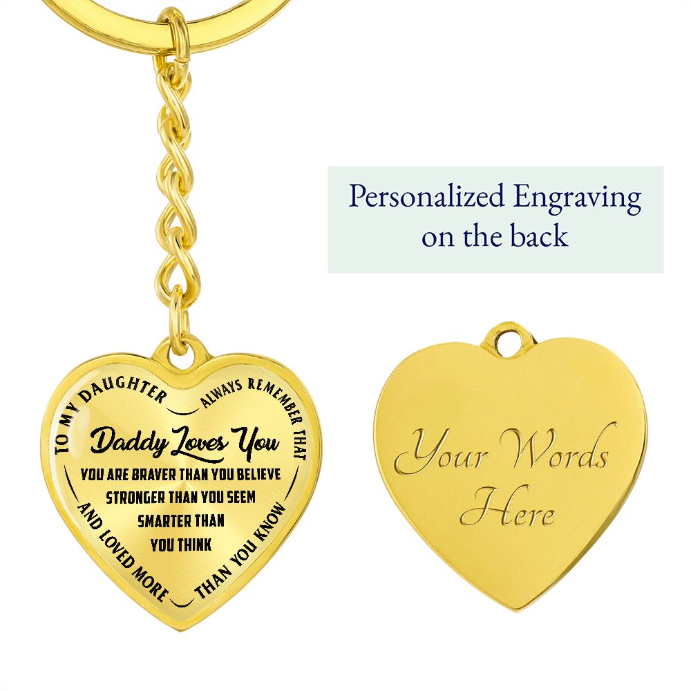 Daddy Loves You - Heart Keychain
