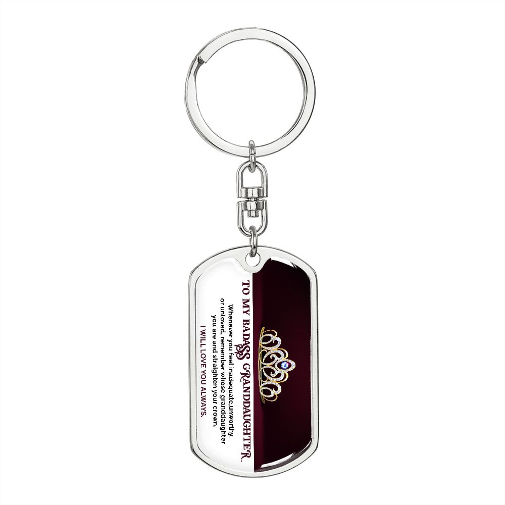 To My Badass Granddaughter - Red KeyChain