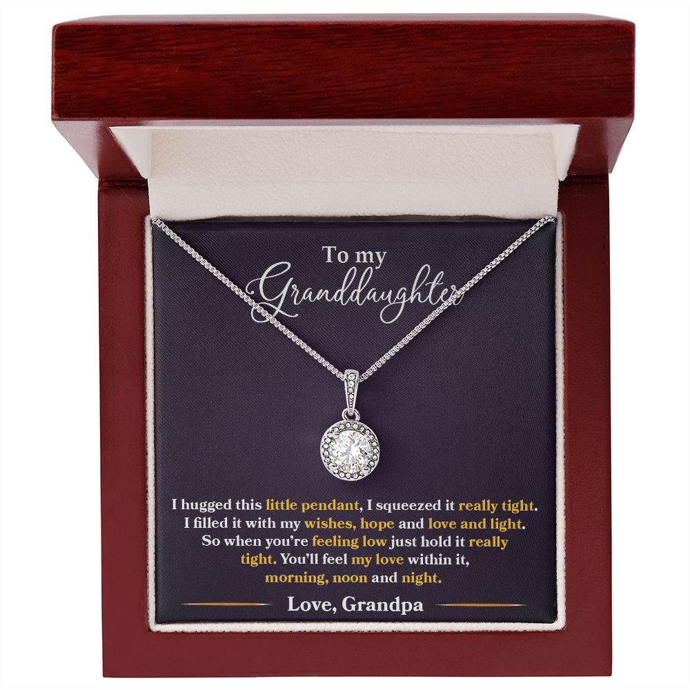 I Hugged This Little Pendant - Love Grandpa - Eternal Hope Necklace