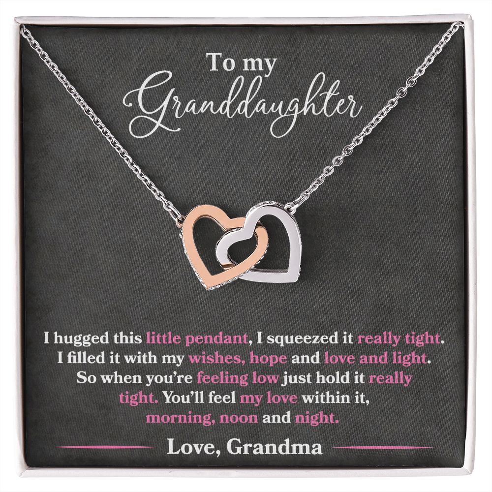 To My Granddaughter - I Hugged This Little Pendant - Love Grandma