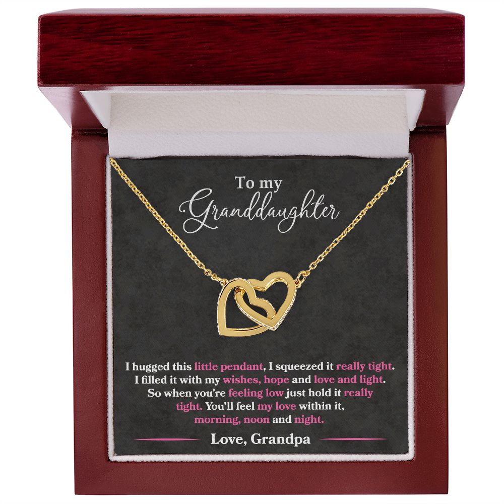 To My Granddaughter - I Hugged This Little Pendant - Love Grandpa