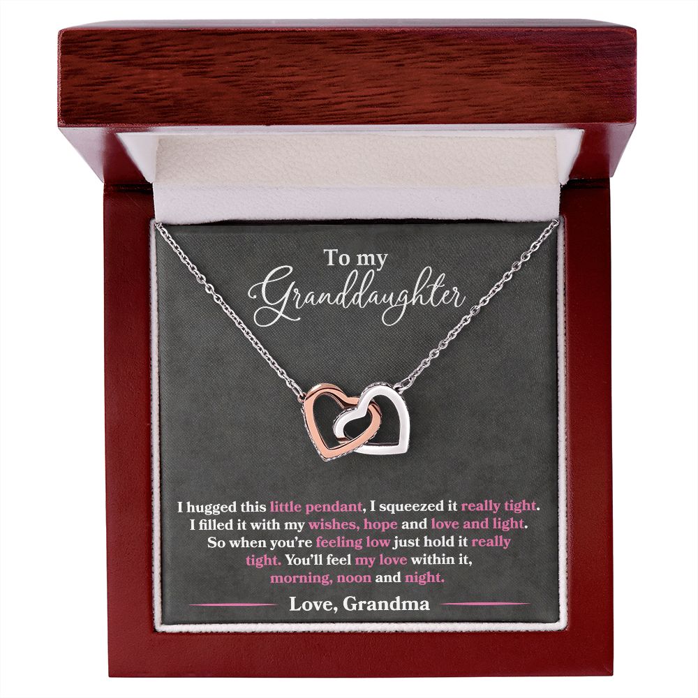 To My Granddaughter - I Hugged This Little Pendant - Love Grandma