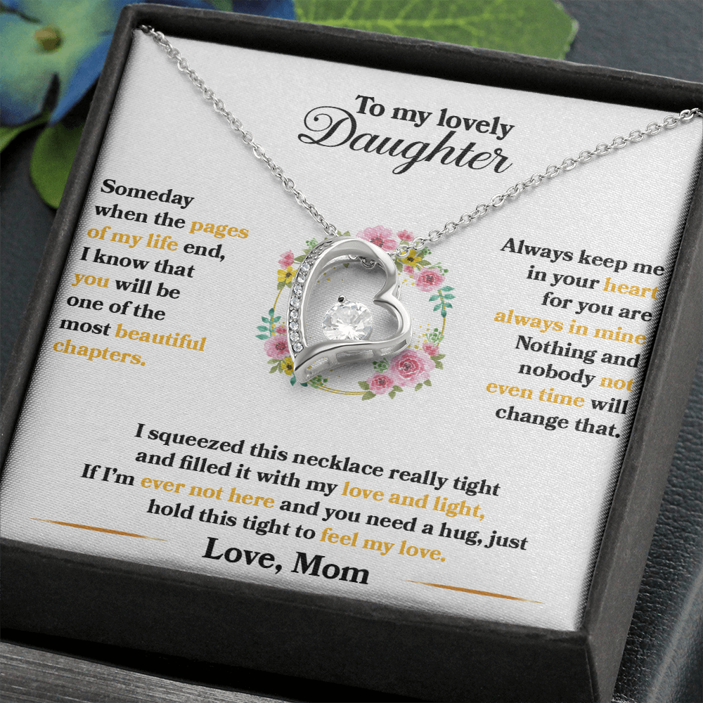 Daughter - Always keep Me In Your Heart - Forever Love Necklace